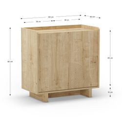 Drewniana komoda w kolorze dębu, 80 x 40 x 80 cm | Daira