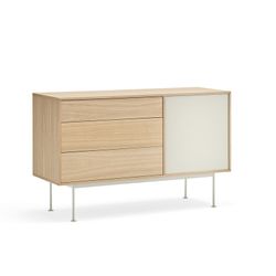 Oak and cream wooden sideboard, 128 x 45 x 80 cm | Yoko