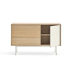 Oak and cream wooden sideboard, 128 x 45 x 80 cm | Yoko