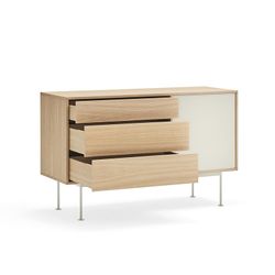 Oak and cream wooden sideboard, 128 x 45 x 80 cm | Yoko