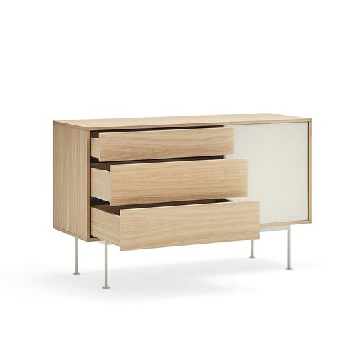 Oak and cream wooden sideboard, 128 x 45 x 80 cm | Yoko