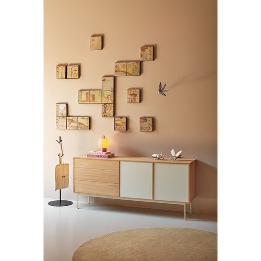 Oak and cream wooden sideboard, 145 x 45 x 80 cm | Yoko