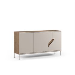 Wooden sideboard in oak and cream, 150 x 40 x 80 cm | Lilou