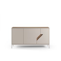 Wooden sideboard in oak and cream, 150 x 40 x 80 cm | Lilou