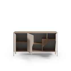 Wooden sideboard in oak and cream, 150 x 40 x 80 cm | Lilou