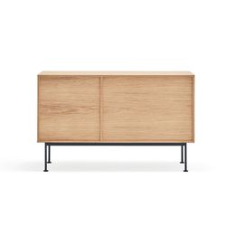 Wooden sideboard in oak and anthracite grey, 128 x 45 x 80 cm | Yoko