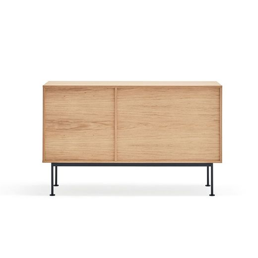 Wooden sideboard in oak and anthracite grey, 128 x 45 x 80 cm | Yoko
