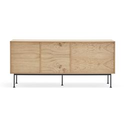 Aparador de madera en color roble y gris antracita, 180 x 45 x 80 cm | Yoko