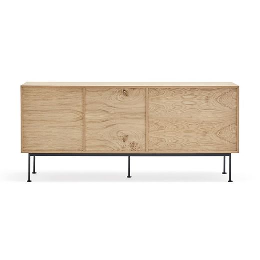 Aparador de madera en color roble y gris antracita, 180 x 45 x 80 cm | Yoko