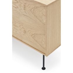 Aparador de madera en color roble y gris antracita, 180 x 45 x 80 cm | Yoko