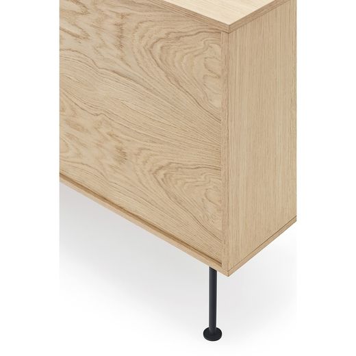 Aparador de madera en color roble y gris antracita, 180 x 45 x 80 cm | Yoko