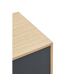 Aparador de madera en color roble y gris antracita, 180 x 45 x 80 cm | Yoko