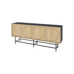 Ensemble de salon composé d'un buffet, d'un buffet haut et d'un meuble TV en chêne | Giana