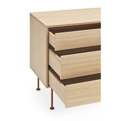 Wooden sideboard in oak and tile, 180 x 45 x 80 cm | Yoko