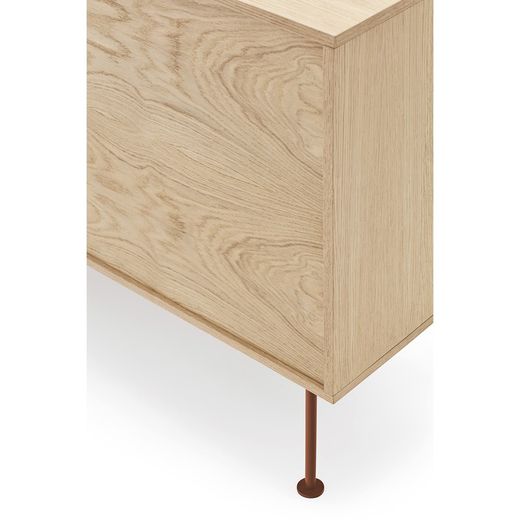 Wooden sideboard in oak and tile, 180 x 45 x 80 cm | Yoko