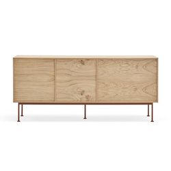 Wooden sideboard in oak and tile, 180 x 45 x 80 cm | Yoko
