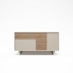 Drewniana komoda w kolorze dębu i norek, 146 x 45 x 76,5 cm | Carpi