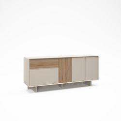 Drewniana komoda w kolorze dębu i norek, 180 x 45 x 76,5 cm | Carpi