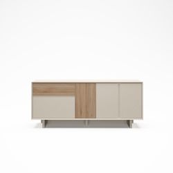 Drewniana komoda w kolorze dębu i norek, 180 x 45 x 76,5 cm | Carpi