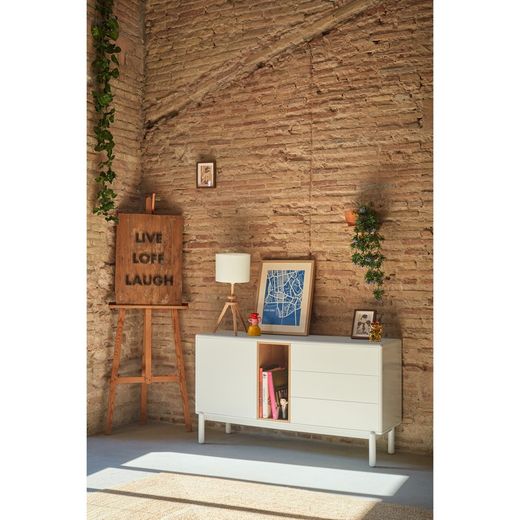 Cream wood sideboard, 136.8 x 40 x 76 cm | Corvo