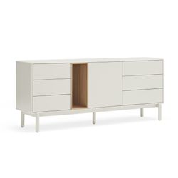 Cremefarbenes Sideboard aus Holz, 180 x 40 x 76 cm | Corvo