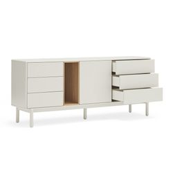 Cremefarbenes Sideboard aus Holz, 180 x 40 x 76 cm | Corvo