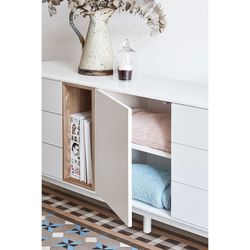 Cremefarbenes Sideboard aus Holz, 180 x 40 x 76 cm | Corvo