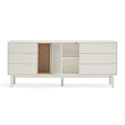 Cremefarbenes Sideboard aus Holz, 180 x 40 x 76 cm | Corvo
