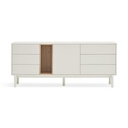 Cremefarbenes Sideboard aus Holz, 180 x 40 x 76 cm | Corvo