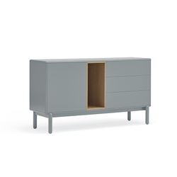 Pearl Grey Wooden Sideboard, 136.8 x 40 x 76 cm | Corvo