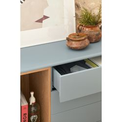 Pearl Grey Wooden Sideboard, 136.8 x 40 x 76 cm | Corvo