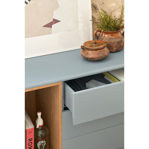 Pearl Grey Wooden Sideboard, 136.8 x 40 x 76 cm | Corvo