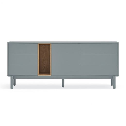 Pearl grey wooden sideboard, 180 x 40 x 76 cm | Corvo