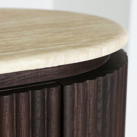 Aparador de madera en marrón oscuro, 180 x 40 x 85 cm | Verona