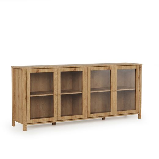 Aparador de madera en natural, 186 x 40 x 80 cm | Alessandra