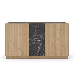 Ξύλινος μπουφές σε φυσικό και μαύρο, 140 x 41,8 x 78,5 cm | Διόνη