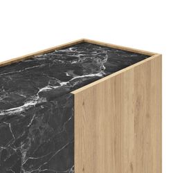 Houten dressoir in naturel en zwart, 140 x 41,8 x 78,5 cm | Dione
