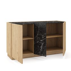 Ξύλινος μπουφές σε φυσικό και μαύρο, 140 x 41,8 x 78,5 cm | Διόνη