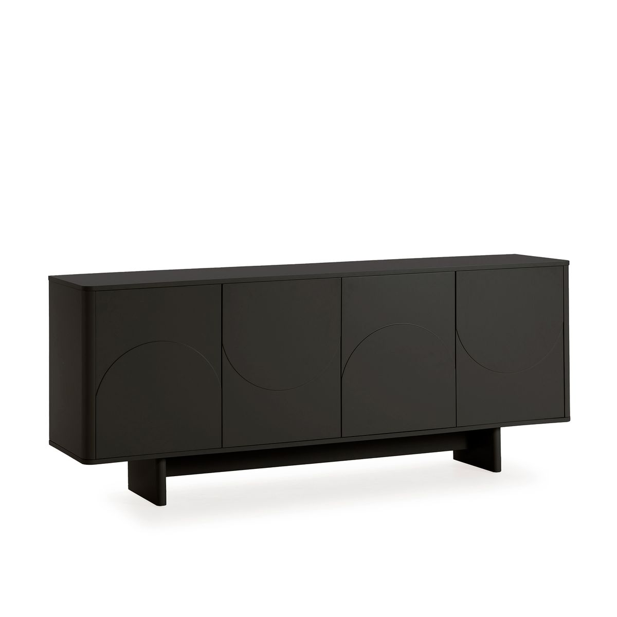 Aparador de madera en negro, 180 x 40 x 75 cm | Solei