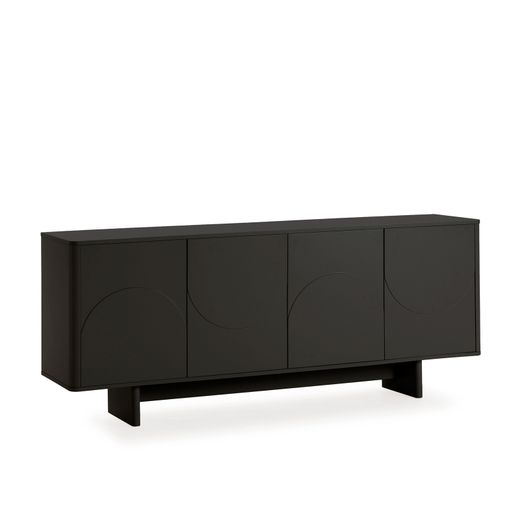 Aparador de madera en negro, 180 x 40 x 75 cm | Solei