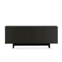 Buffet en bois noir, 180 x 40 x 75 cm | Solei