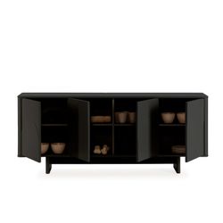 Buffet en bois noir, 180 x 40 x 75 cm | Solei
