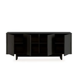 Buffet en bois noir, 180 x 40 x 75 cm | Solei