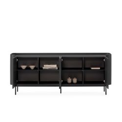 Buffet en bois noir, 200 x 40 x 80 cm | Willa