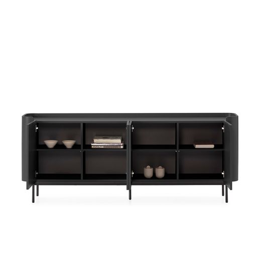 Buffet en bois noir, 200 x 40 x 80 cm | Willa