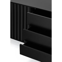 Black wooden sideboard, 211 x 47 x 80 cm | Sierra