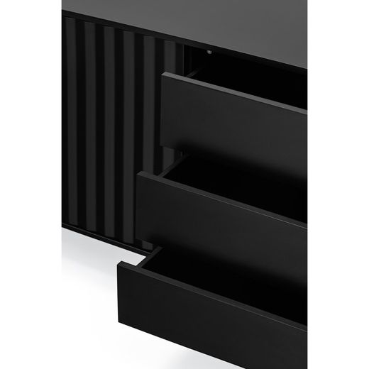 Black wooden sideboard, 211 x 47 x 80 cm | Sierra