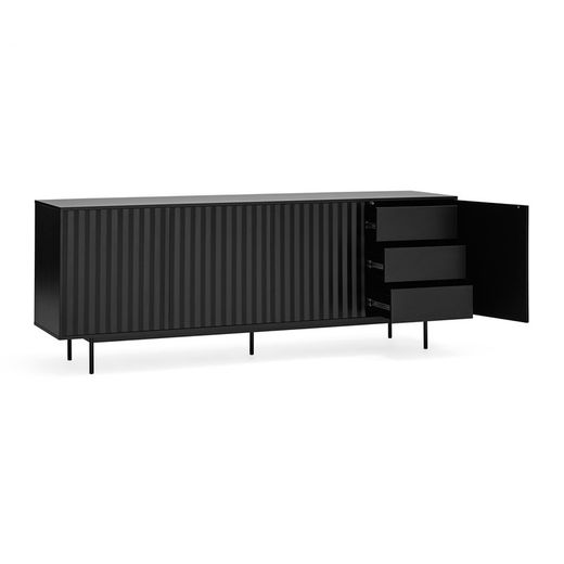 Black wooden sideboard, 211 x 47 x 80 cm | Sierra