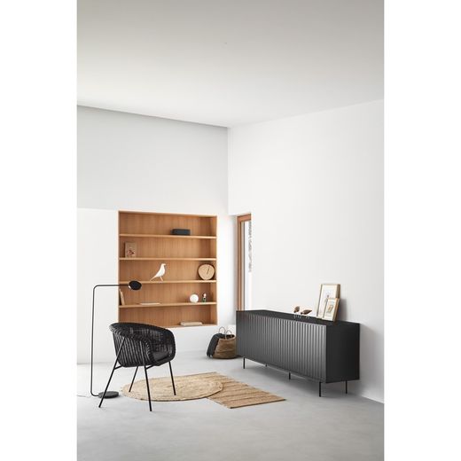 Black wooden sideboard, 211 x 47 x 80 cm | Sierra