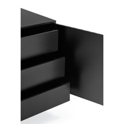 Black wooden sideboard, 211 x 47 x 80 cm | Sierra